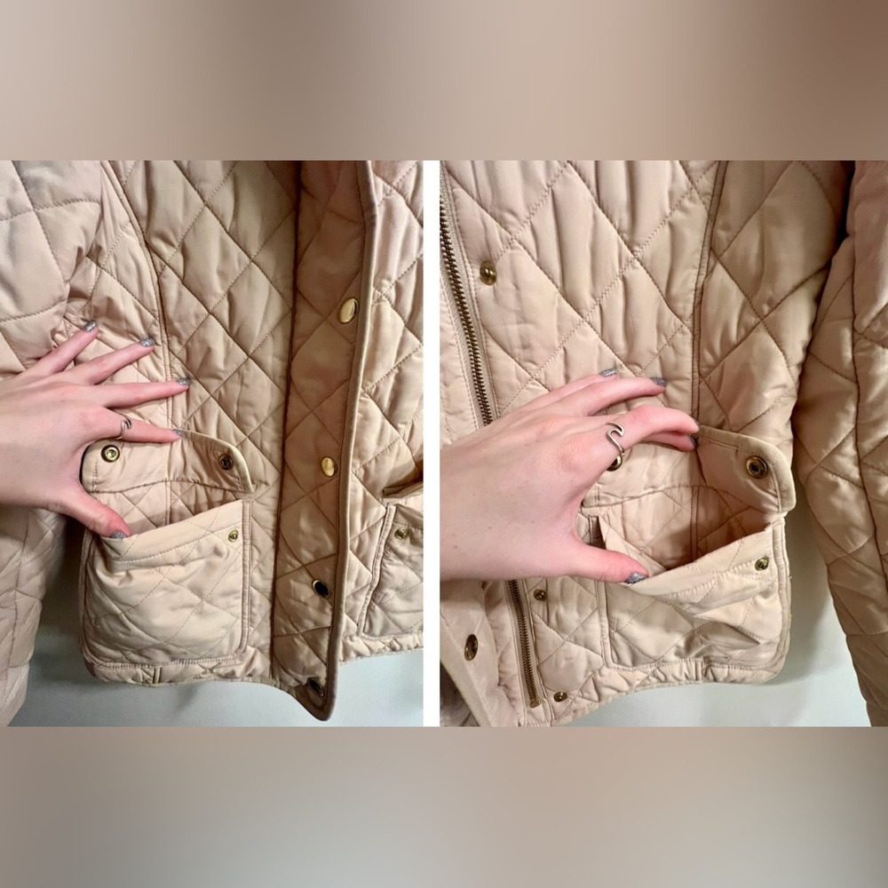 J. Crew | Women’s Beige Quilted Puffer Coat - Picture 5 of 14